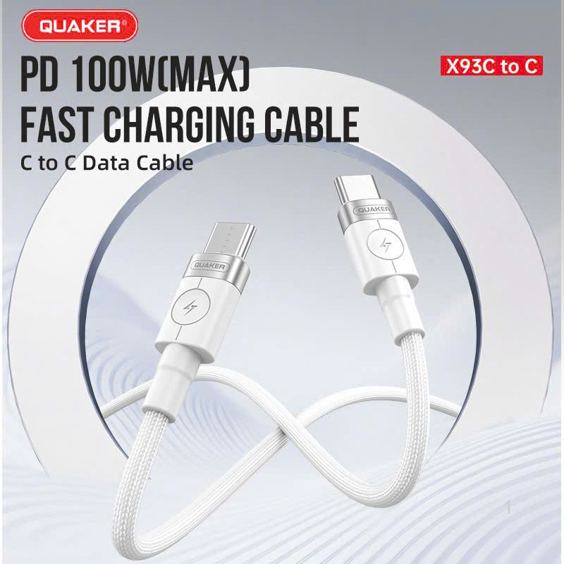 Cáp sạc Quaker X93 TypeC to TypeC - 100W