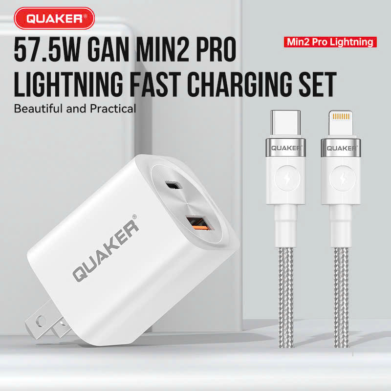 Bộ Sạc Nhanh Quaker Min2 Pro TypeC to Lightning - 57.5W GaN Pro8