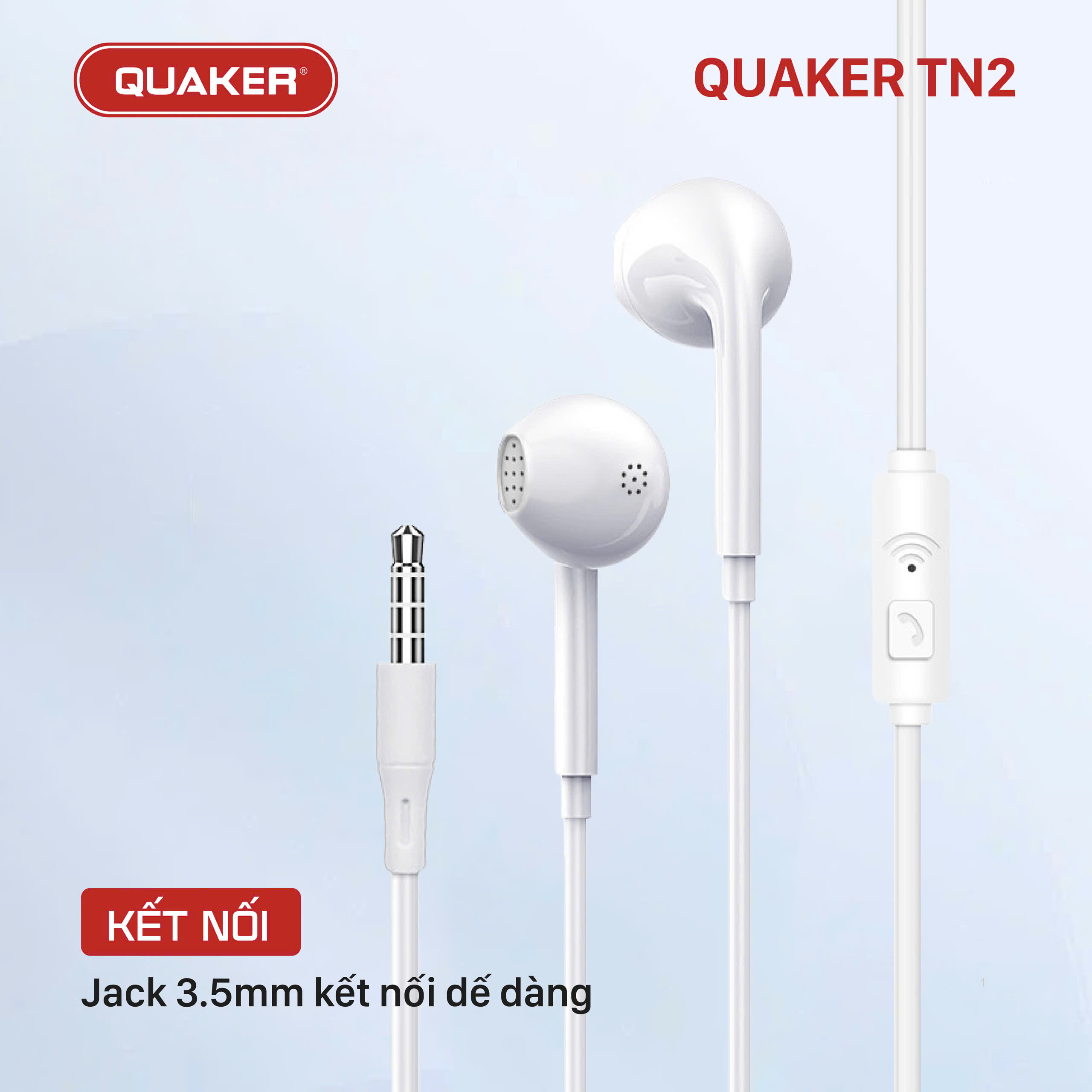 Tai Nghe Có Dây Quaker TN2 Jack 3.5mm