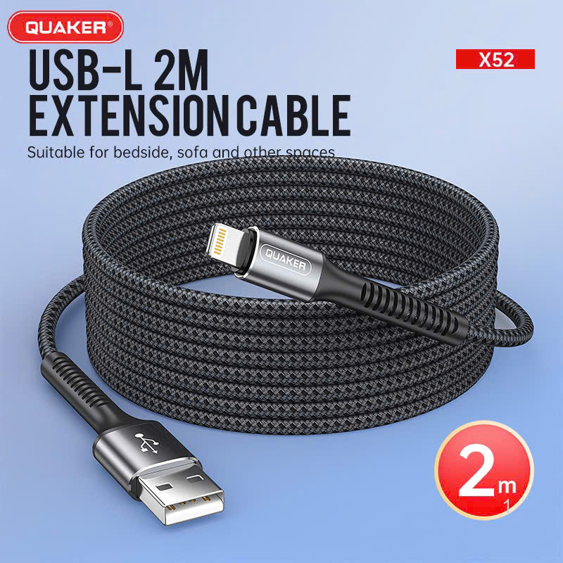 Cáp Sạc Dù Nhanh Quaker X52 USB To Lightning - 3A