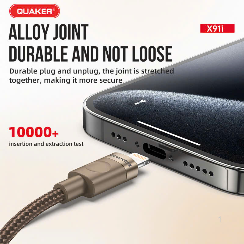 Cáp Sạc Quaker X91i USB To Lightning - 6A 1.5M