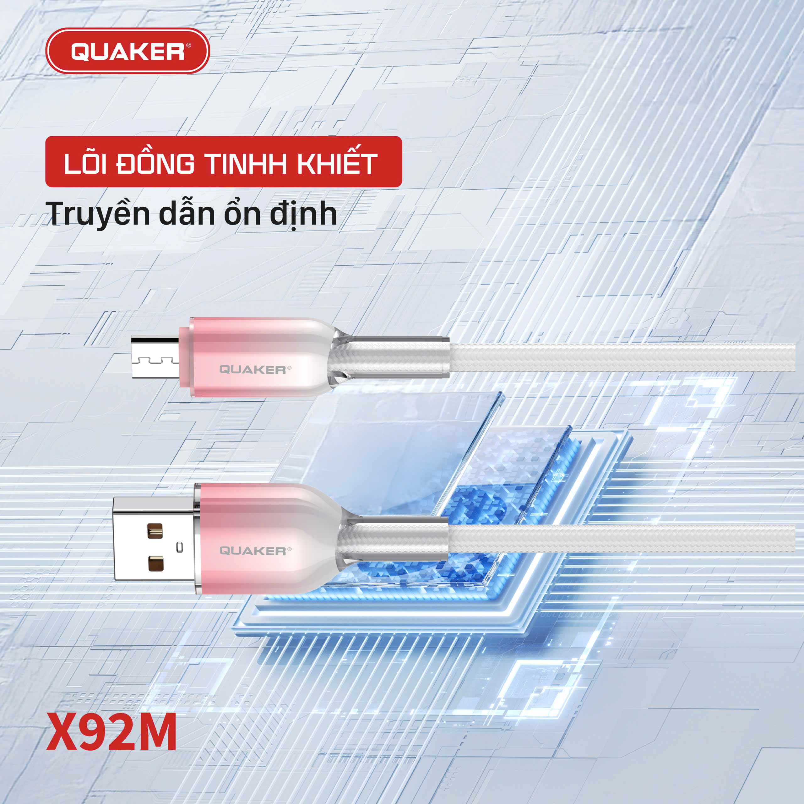 Cáp Sạc Nhanh Quaker X92 - 6A 1M