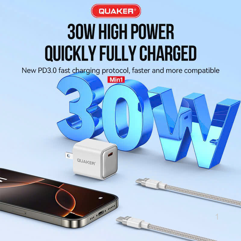 Củ Sạc Nhanh Quaker Min1 - 30W PD & GaN Pro5