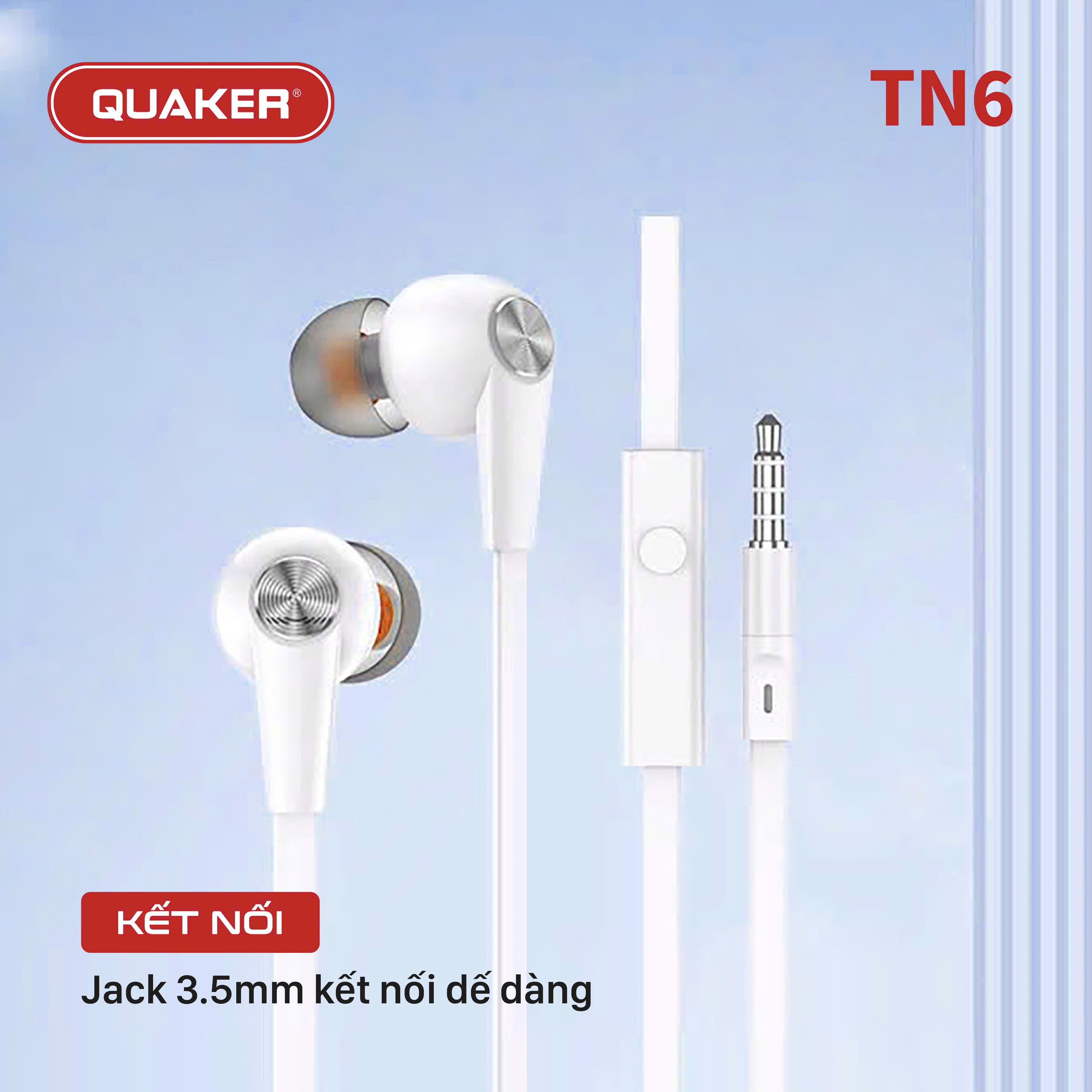 Tai Nghe Có Dây Dẹt Đàm Thoại TN6 - Jack 3.5mm