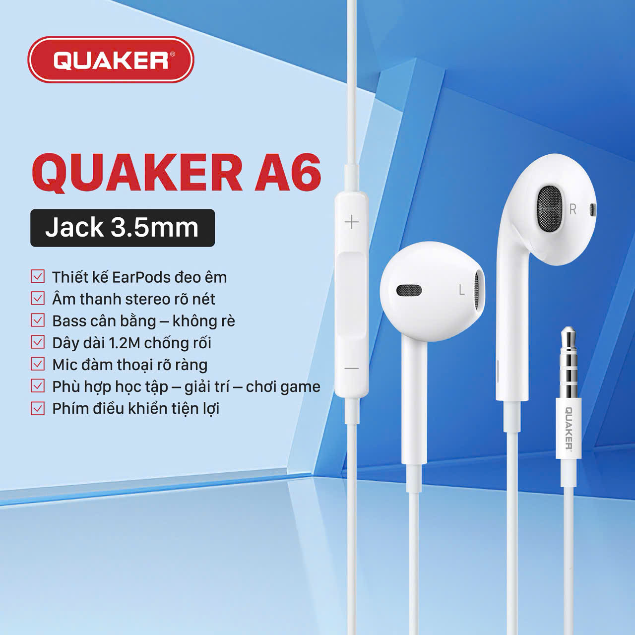 Tai Nghe Có Dây A6 - EarPods Jack 3.5mm