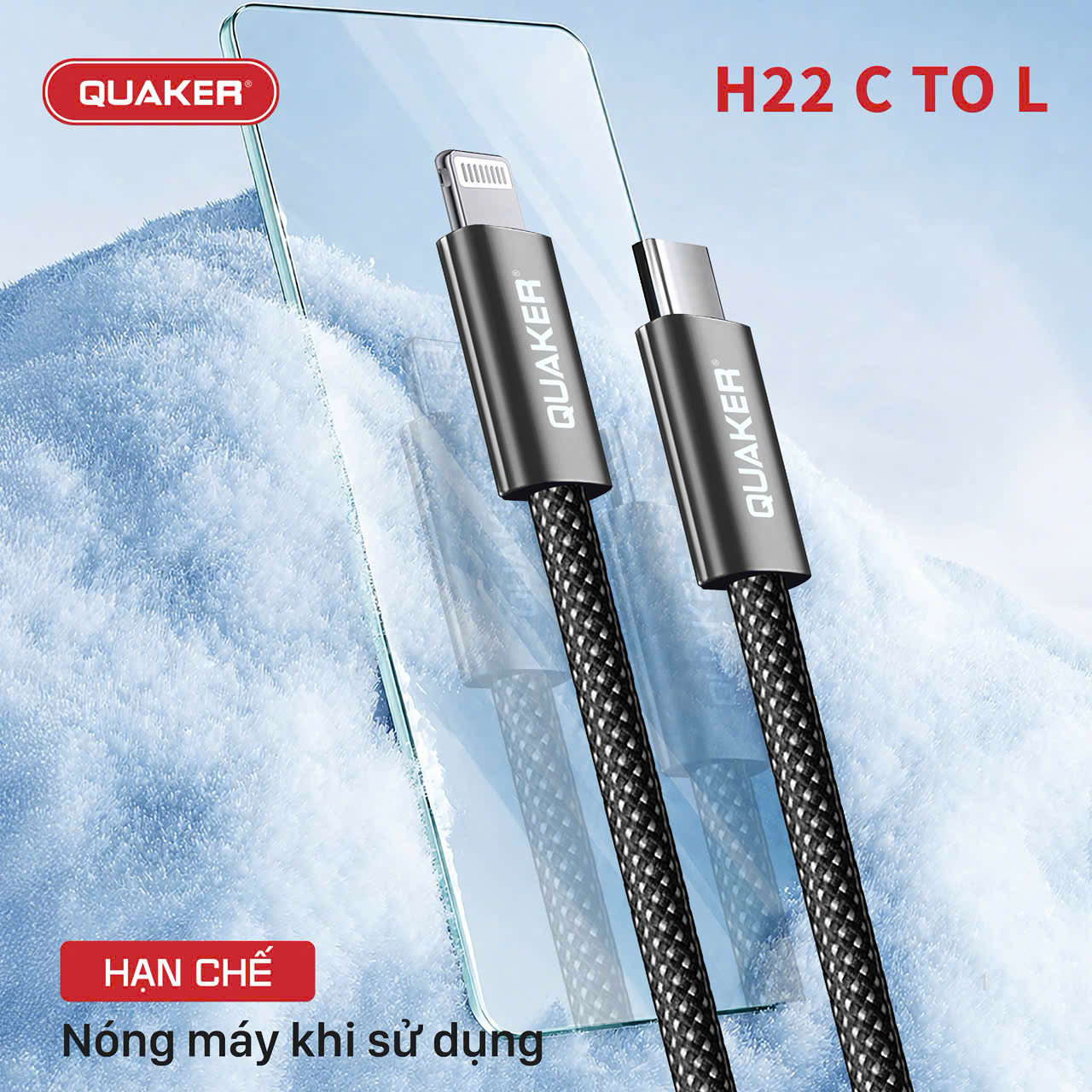 Cáp Sạc Quaker H22 Type-C to Lightning 35W