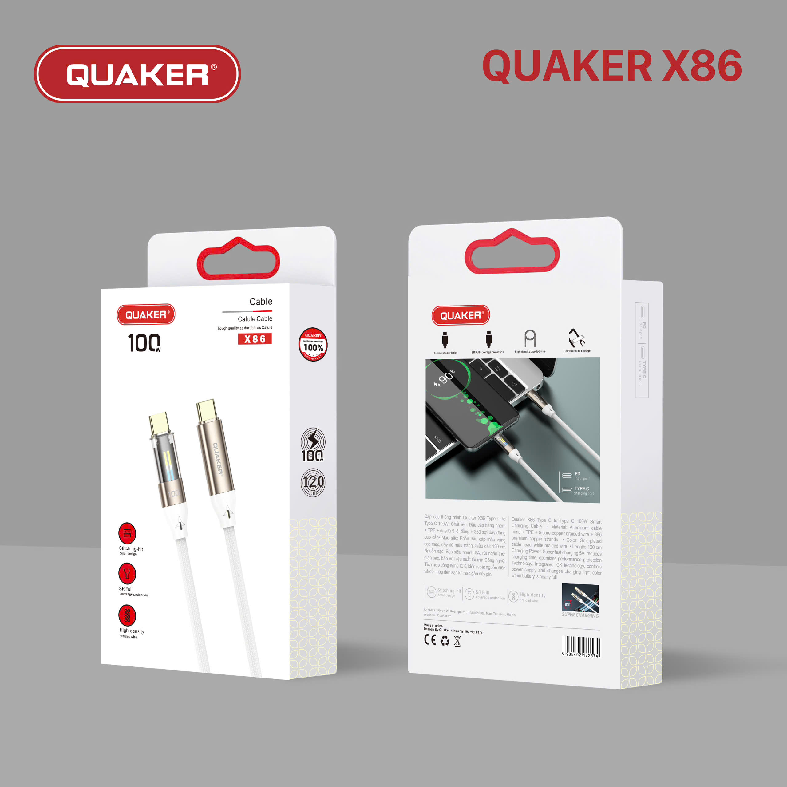Cáp Sạc Thông Minh Quaker X86