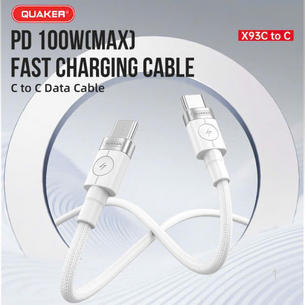 Cáp sạc Quaker X93 TypeC to TypeC - 100W