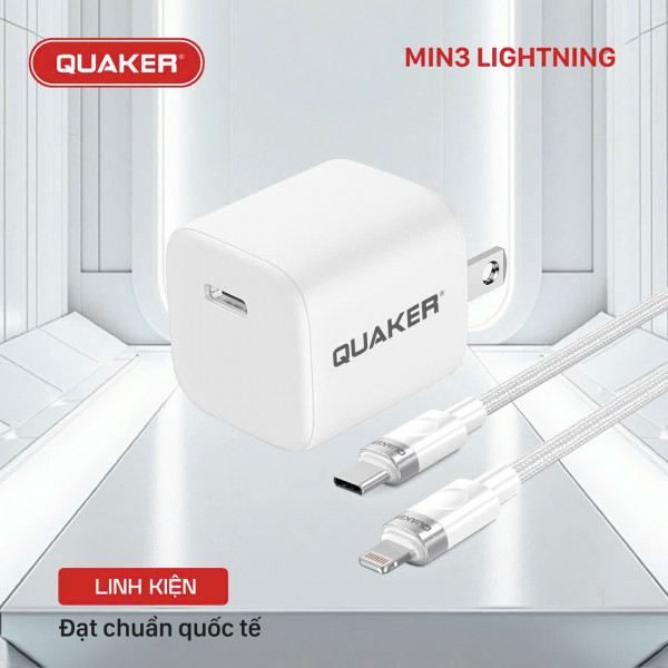 Bộ Sạc Quaker Min3 Lightning - 25W GaN Pro