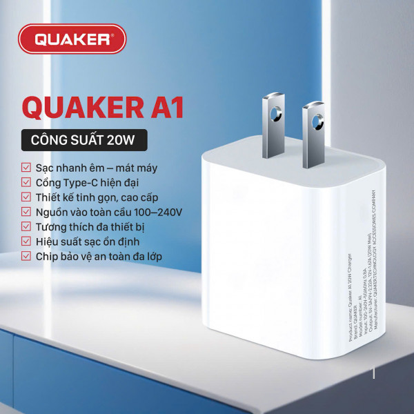 Củ Sạc Nhanh Quaker A1 - 20W PD
