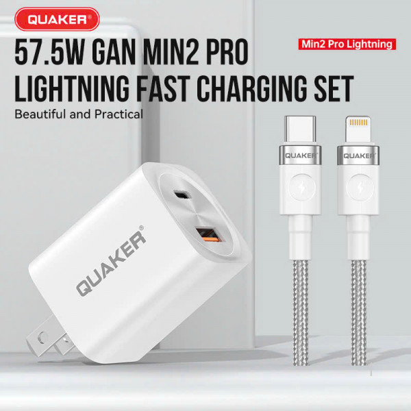 Bộ Sạc Nhanh Quaker Min2 Pro TypeC to Lightning - 57.5W GaN Pro8