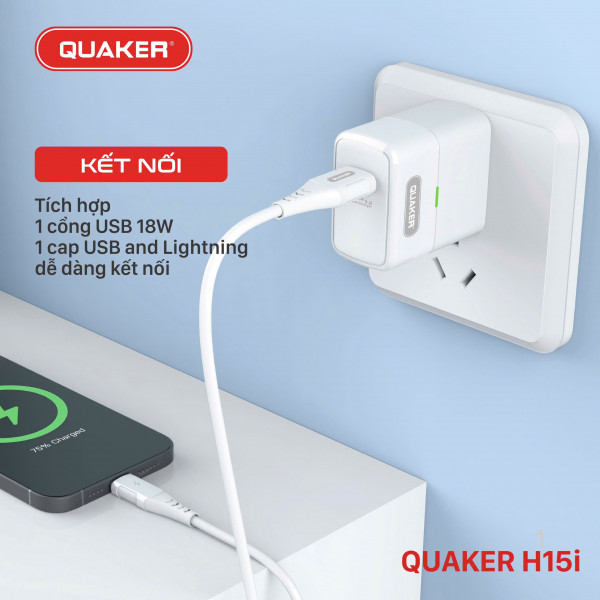 Bộ Sạc Nhanh Quaker H15 - 22W Quick Charge 3.0