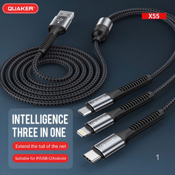 Cáp Dù Quaker 3in1 X55 - 3A