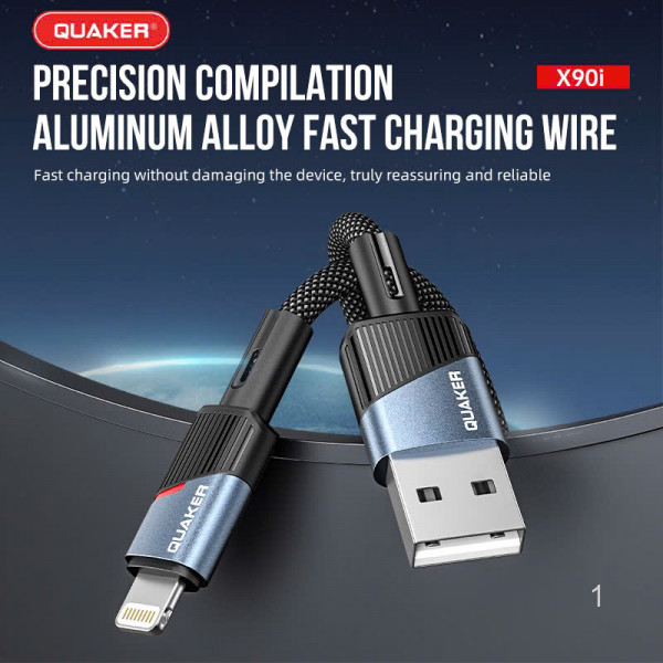 Cáp Sạc Quaker X90C USB To Lightning - 6A 1M