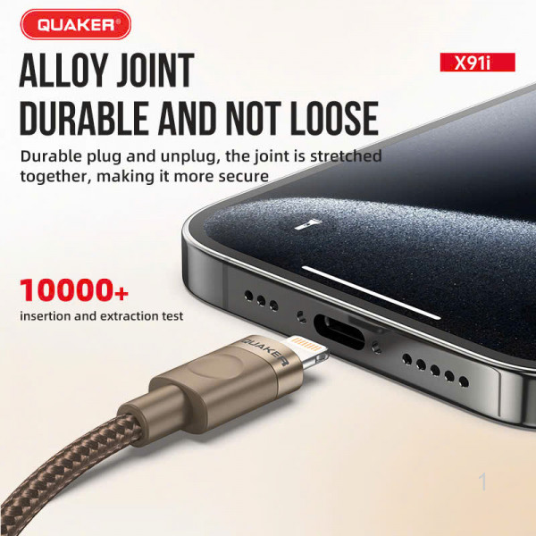 Cáp Sạc Quaker X91i USB To Lightning - 6A 1.5M
