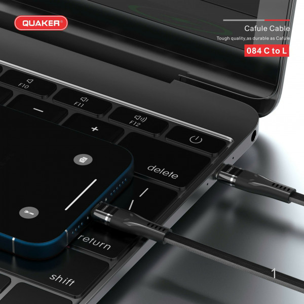 Cáp Sạc Dù Quaker QC084 Type-C to Lightning - 30W 1.2M
