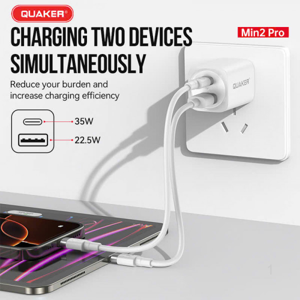 Củ Sạc Nhanh Quaker Min2 Pro - 58W PD & GaN Pro8