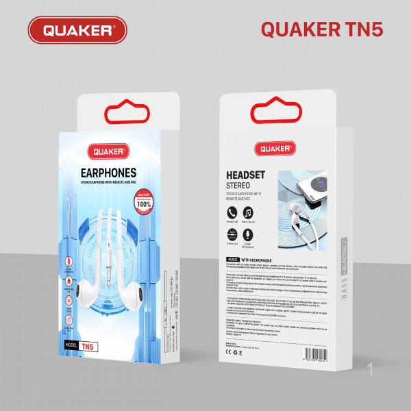 Tai Nghe Có Dây Dẹt TN5 - Jack 3.5mm