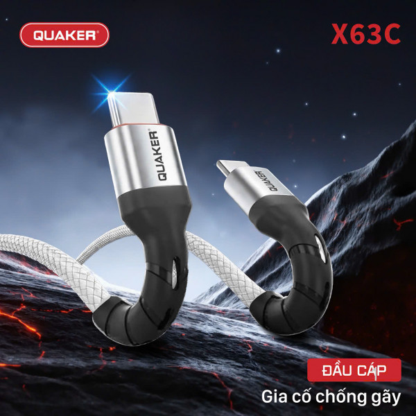 Cáp Sạc Nhanh Quaker X63C Type-C to Type- 100W