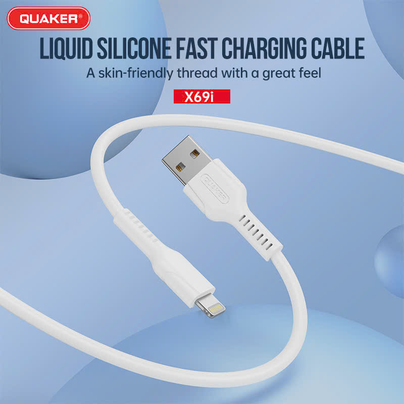 Cáp Sạc Silicon Quaker X69 – Sạc Nhanh 3.1A | Dài 1M | Siêu Mềm – Chống Cháy – Chịu Nhiệt Cao