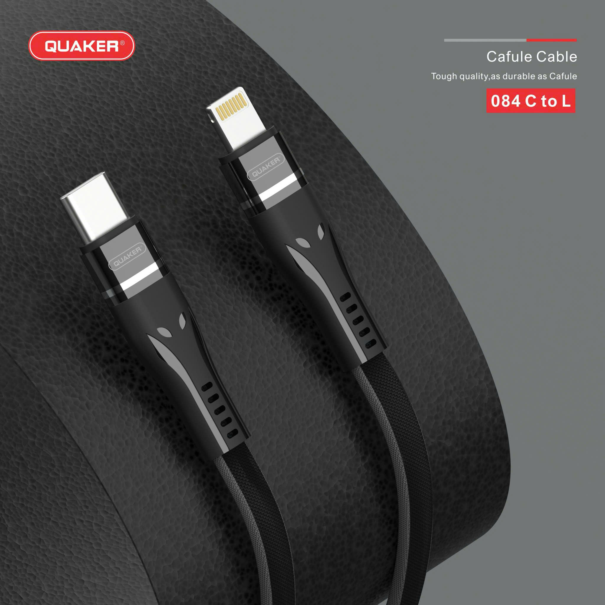 Cáp Sạc Dù Dẹt Quaker 084 Type-C to Lightning – Sạc Nhanh 30W | Dài 1.2M | Siêu Bền