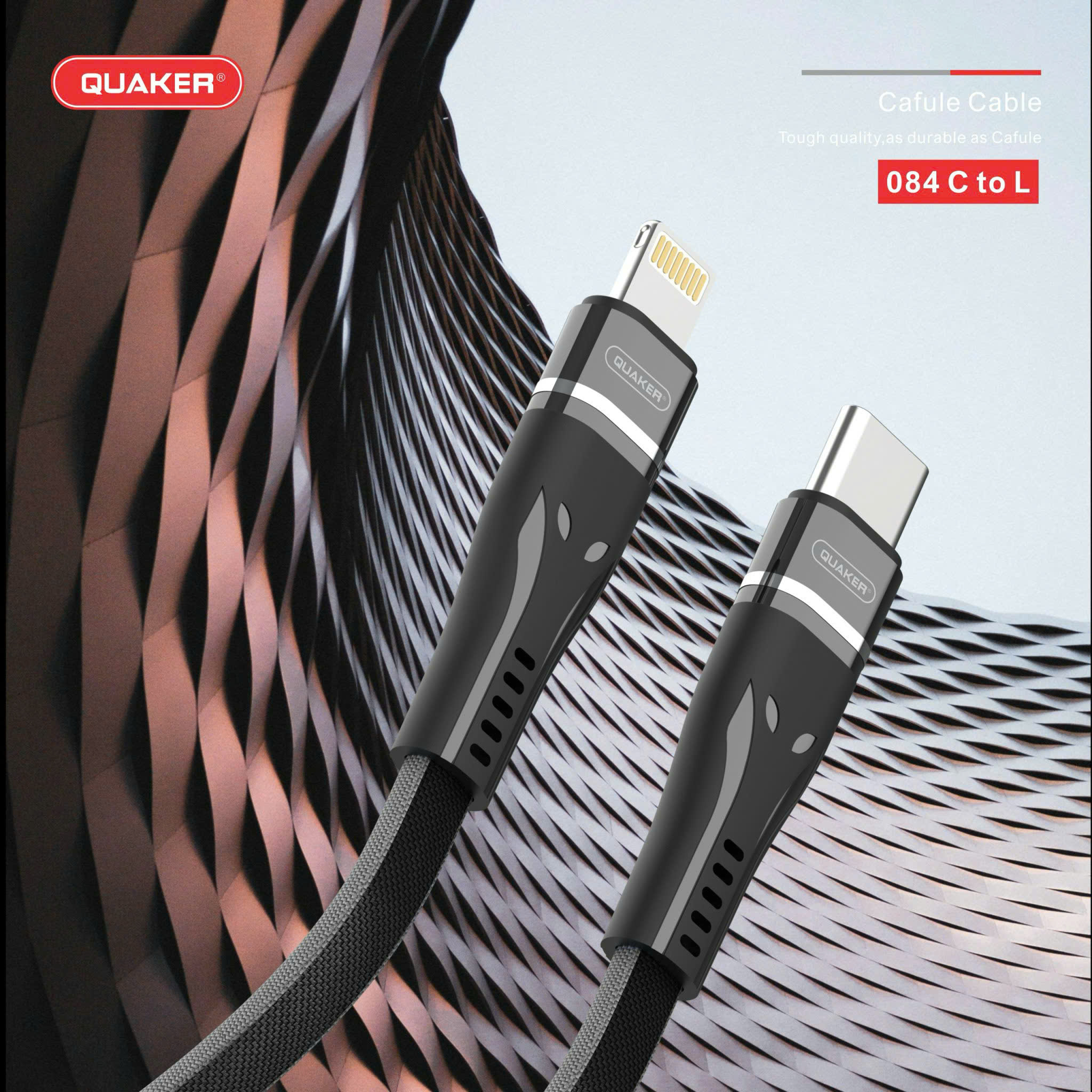 Cáp Sạc Dù Dẹt Quaker 084 Type-C to Lightning – Sạc Nhanh 30W | Dài 1.2M | Siêu Bền
