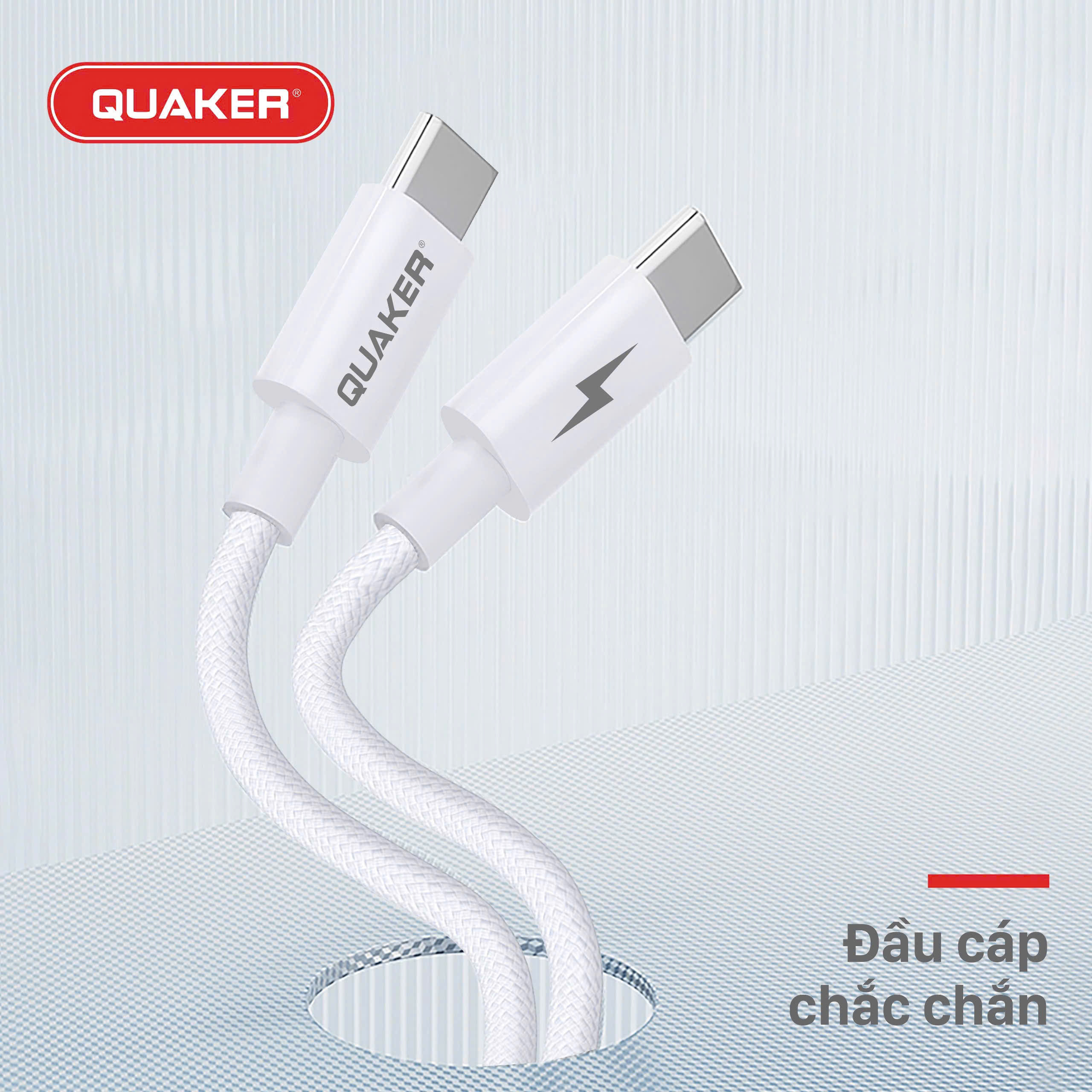 Cáp Sạc Nhanh Quaker H09 – Type-C to Type-C | Công Suất 100W | Dài 1.5M | Siêu Bền – Sạc Đa Thiết Bị