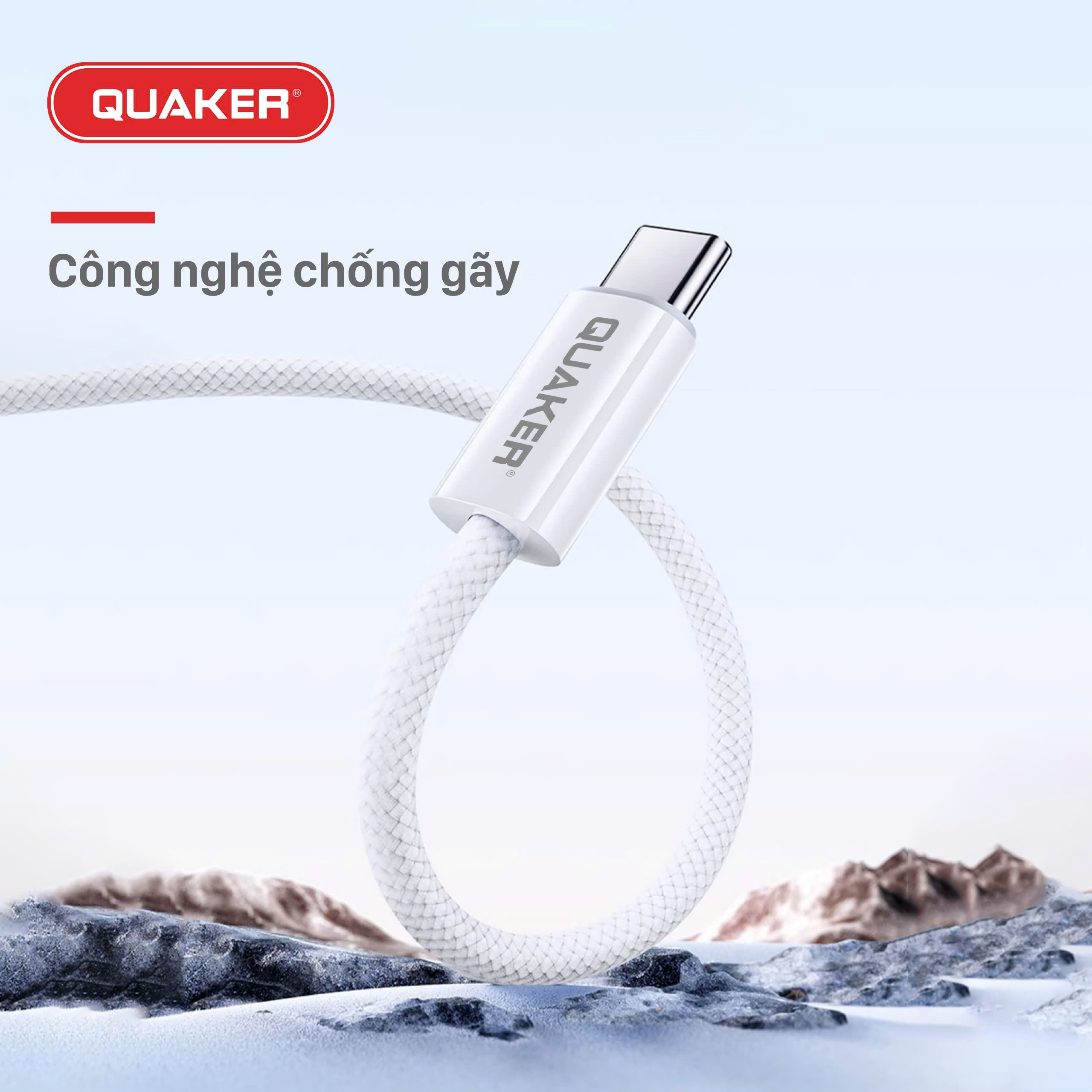 Cáp Sạc Nhanh Quaker H09 – Type-C to Type-C | Công Suất 100W | Dài 1.5M | Siêu Bền – Sạc Đa Thiết Bị