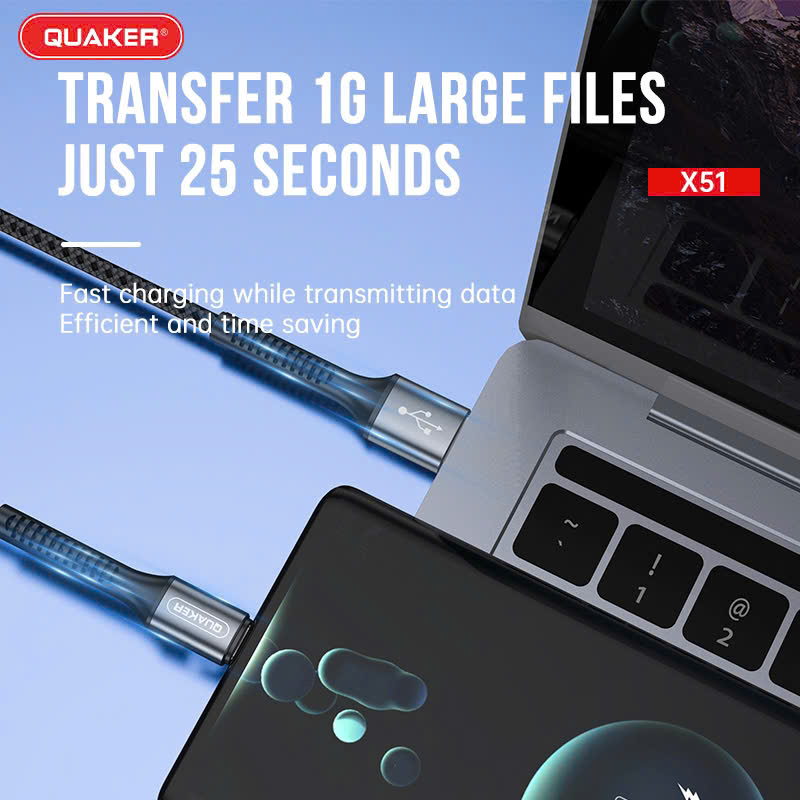 Cáp Sạc Nhanh 3A Quaker X51