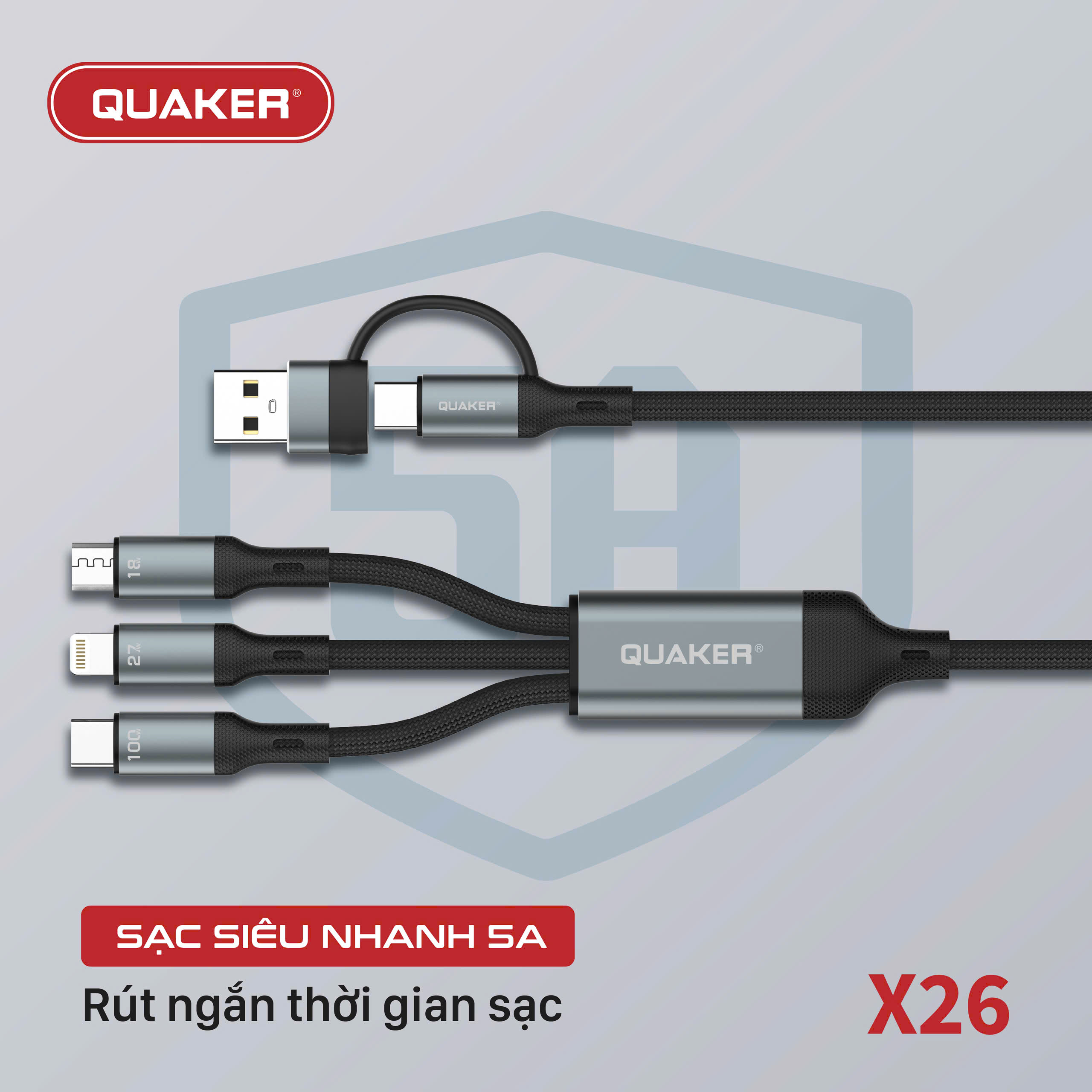 Cáp Sạc Quaker 5in1 X26