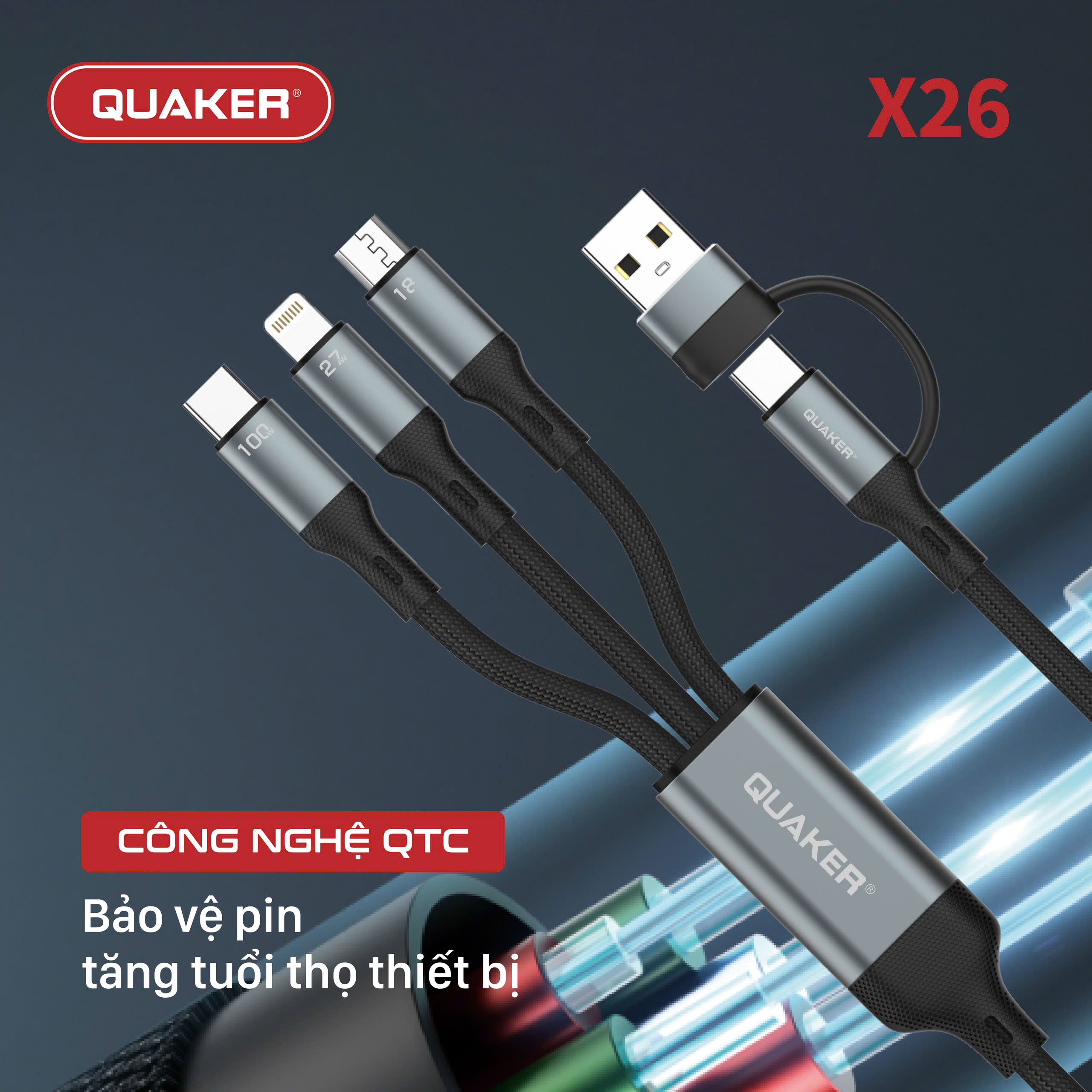 Cáp Sạc Quaker 5in1 X26