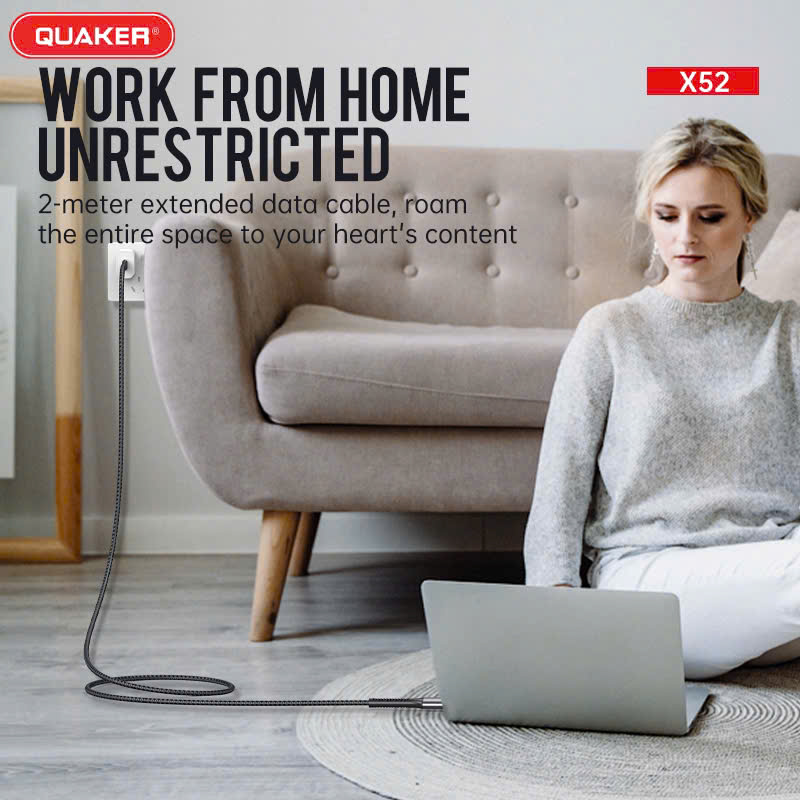 Cáp Sạc Nhanh 3A Quaker X52 2M