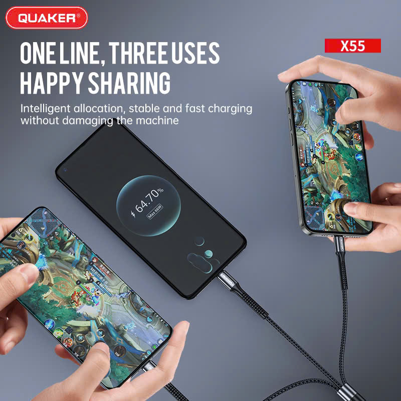 Cáp Dù 3in1 Quaker X55
