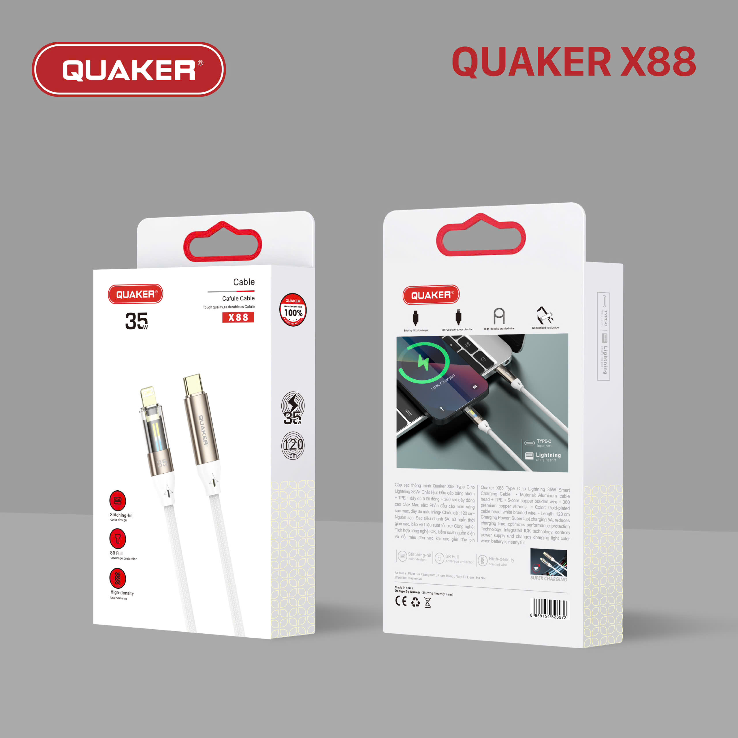 Cáp Sạc Thông Minh Quaker X88