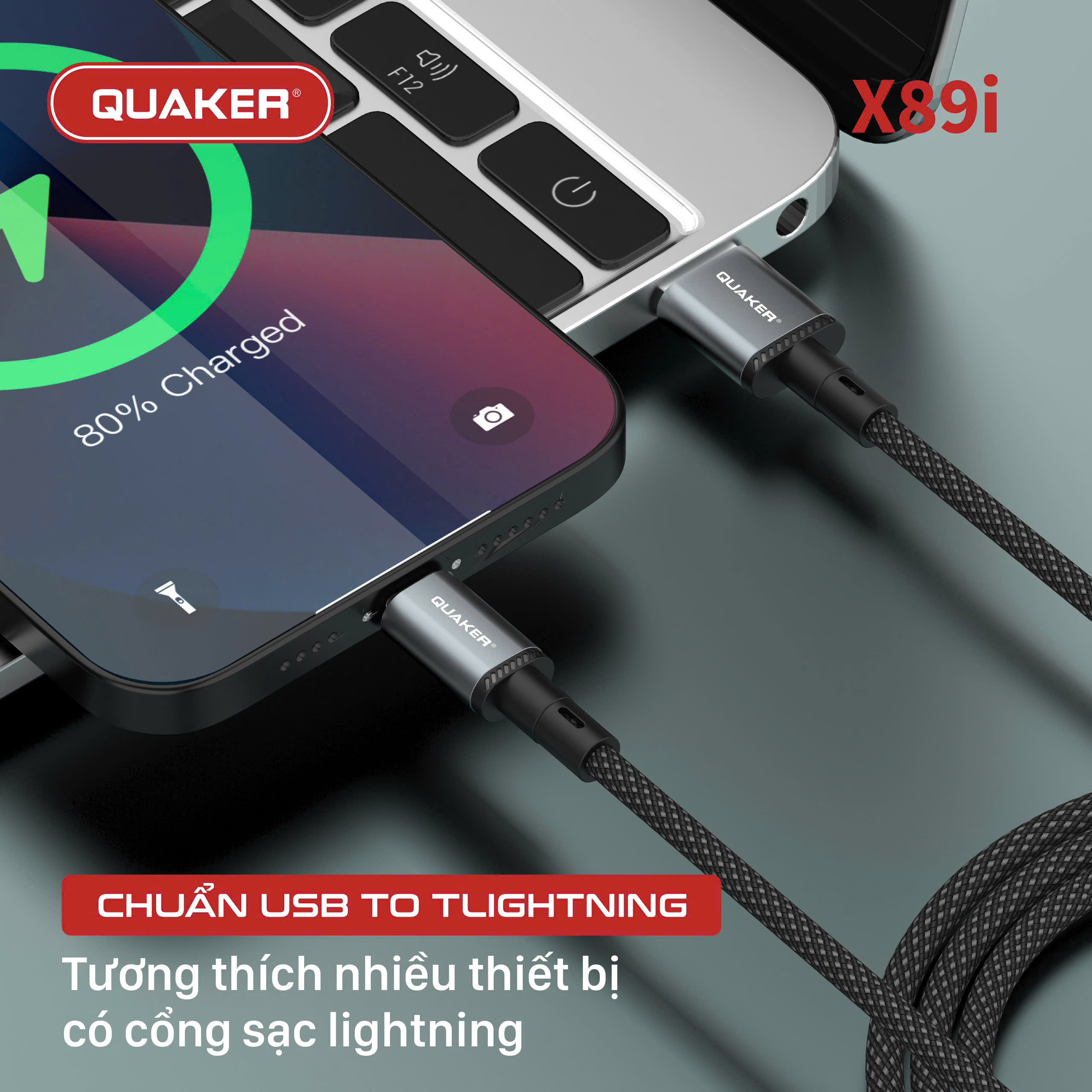 Cáp Sạc Dù Quaker X89 5A