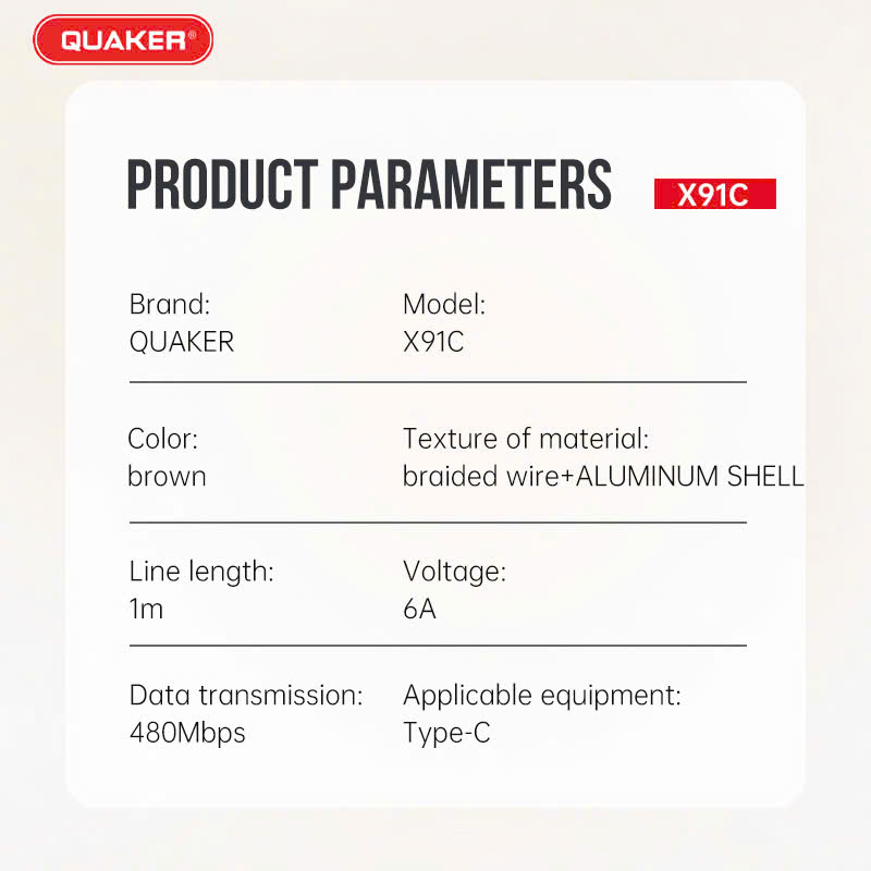 Cáp sạc Quaker X91C