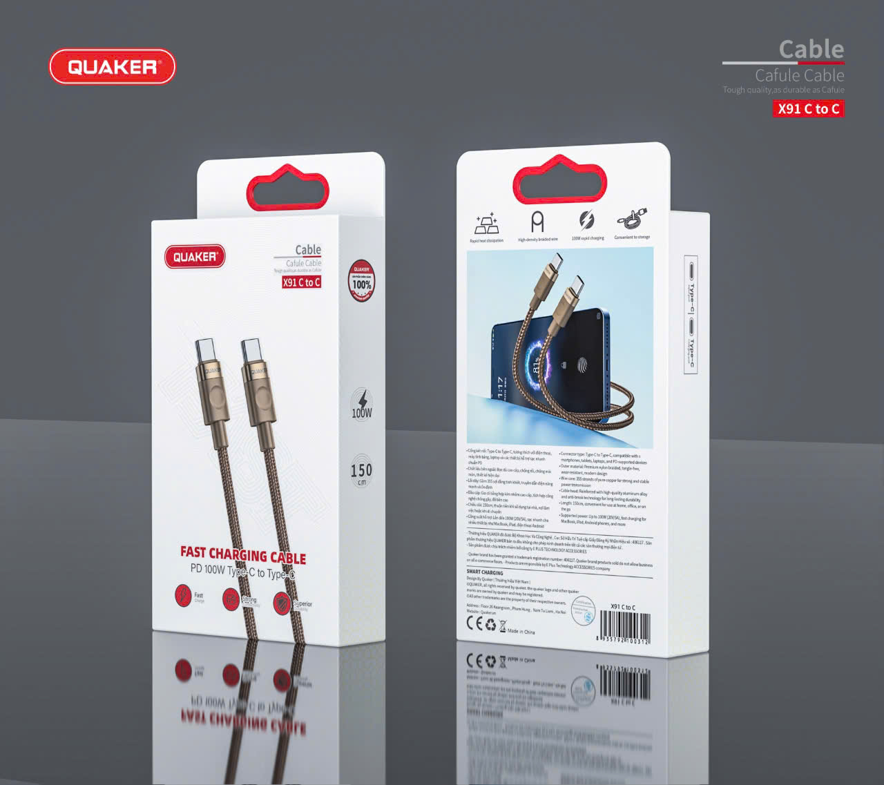 Cáp sạc Quaker X91C-C