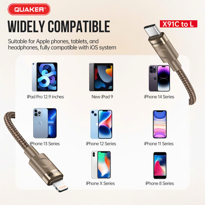 Cáp sạc Quaker X91 C to L