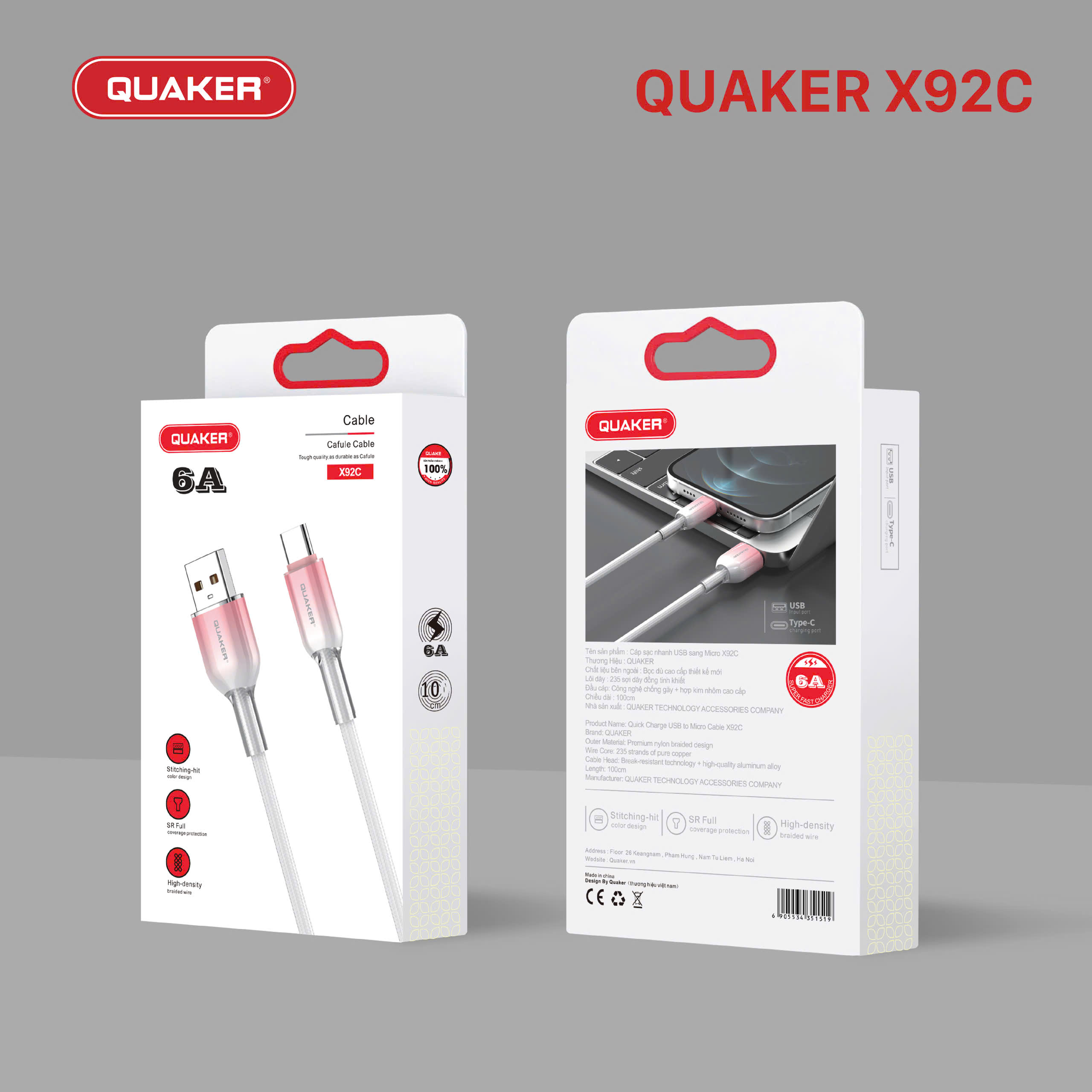 Cáp sạc Quaker X92