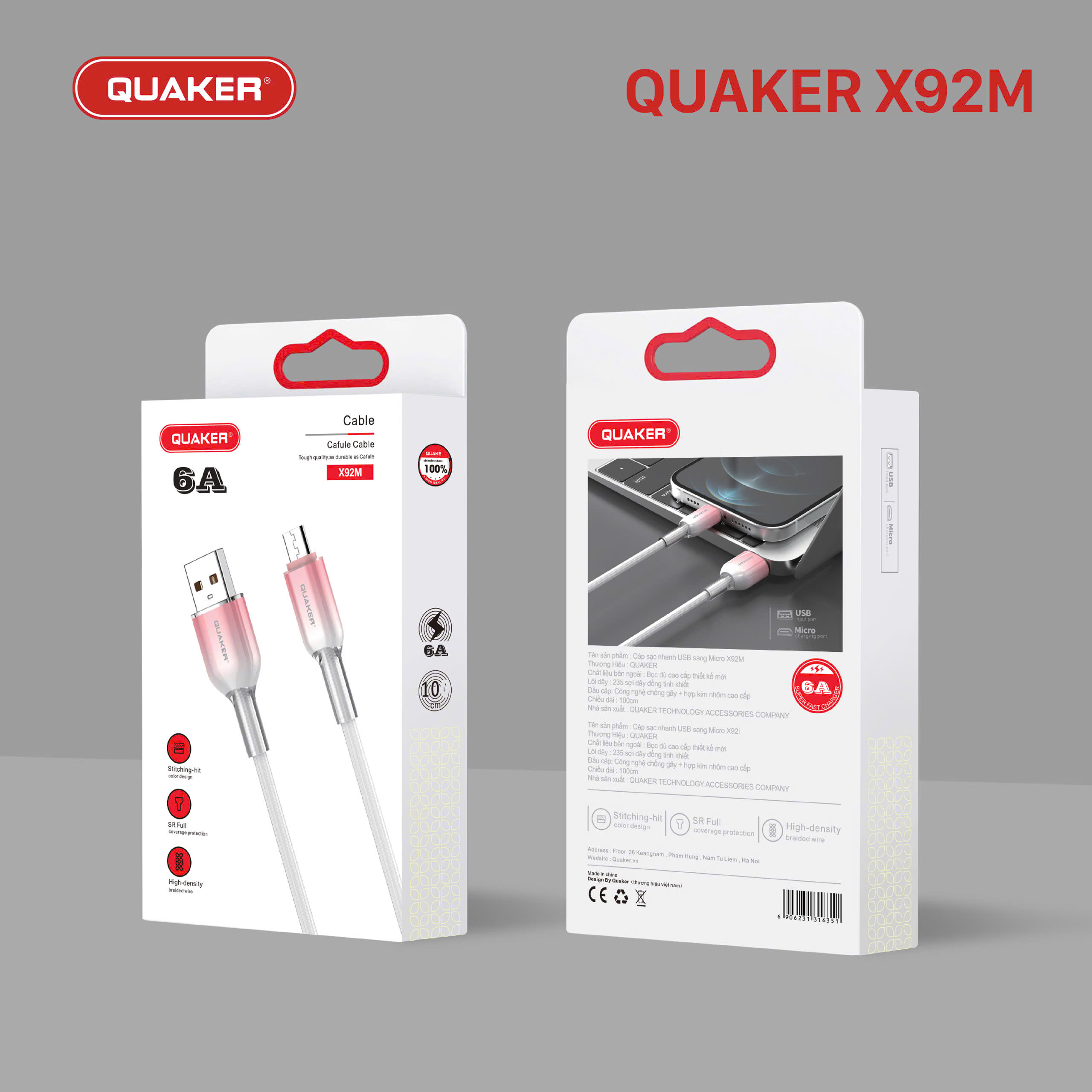 Cáp sạc Quaker X92