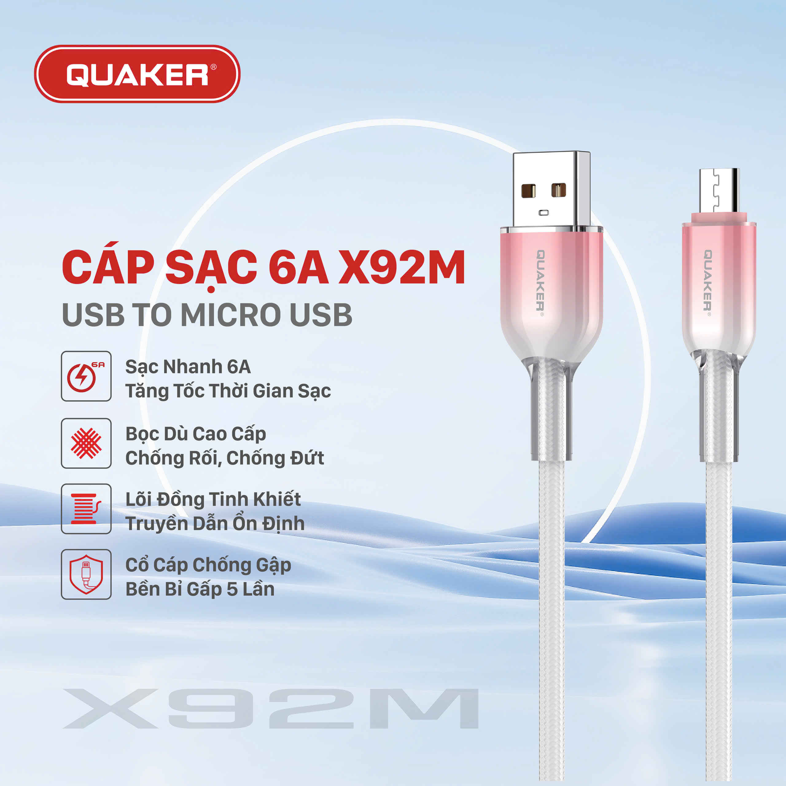 Cáp sạc Quaker X92