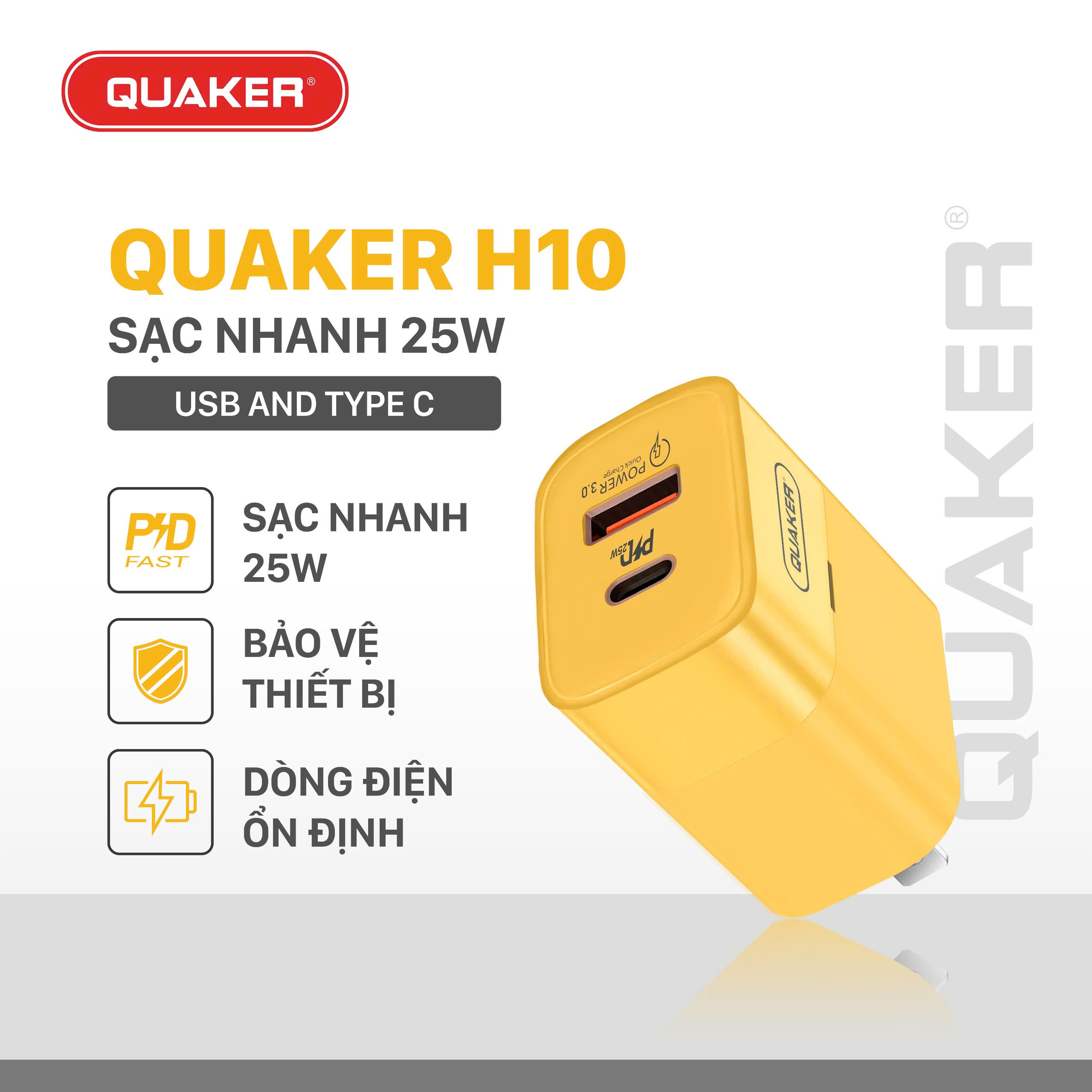 Củ sạc Quaker H10