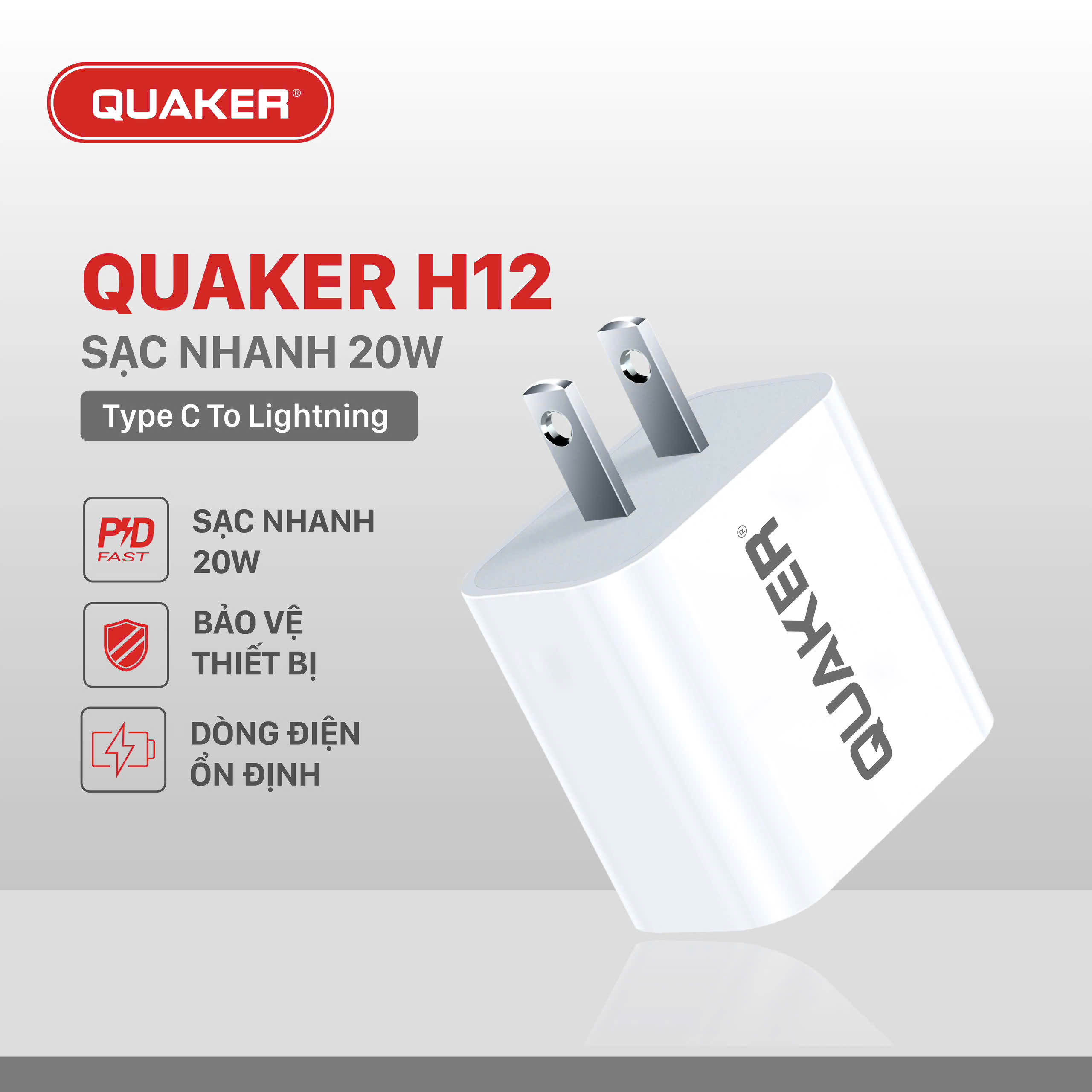 Củ sạc Quaker H12