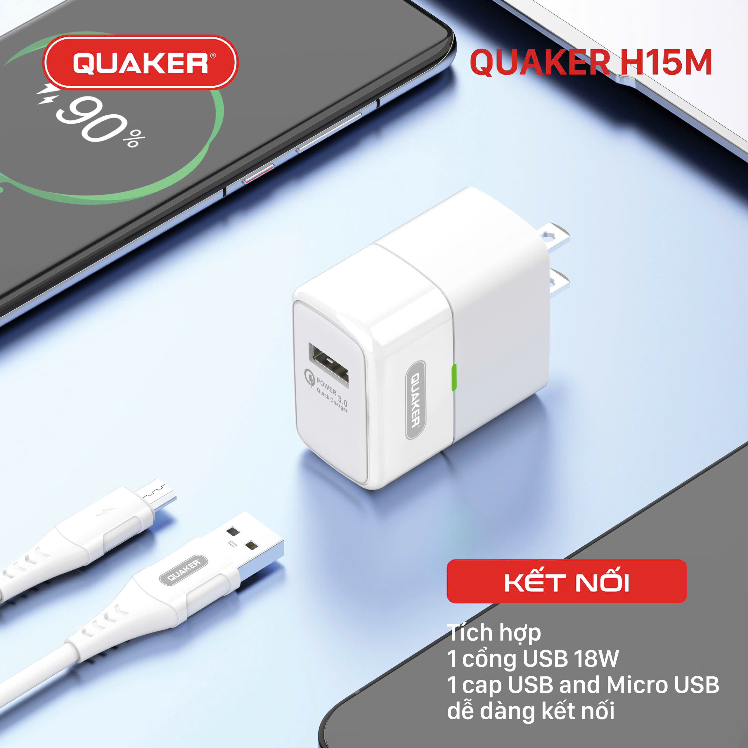 Củ sạc nhanh Quaker H15