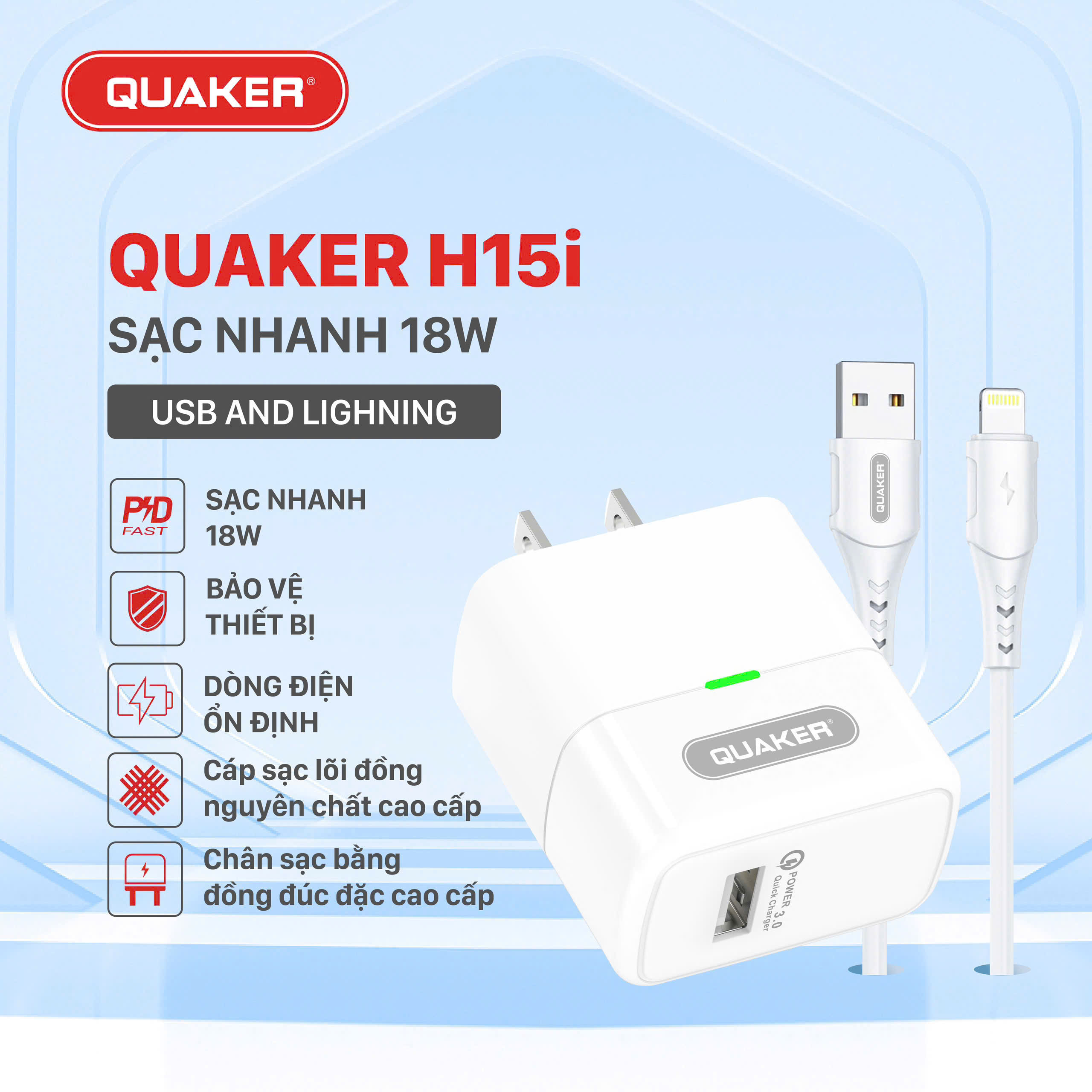 Củ sạc nhanh Quaker H15