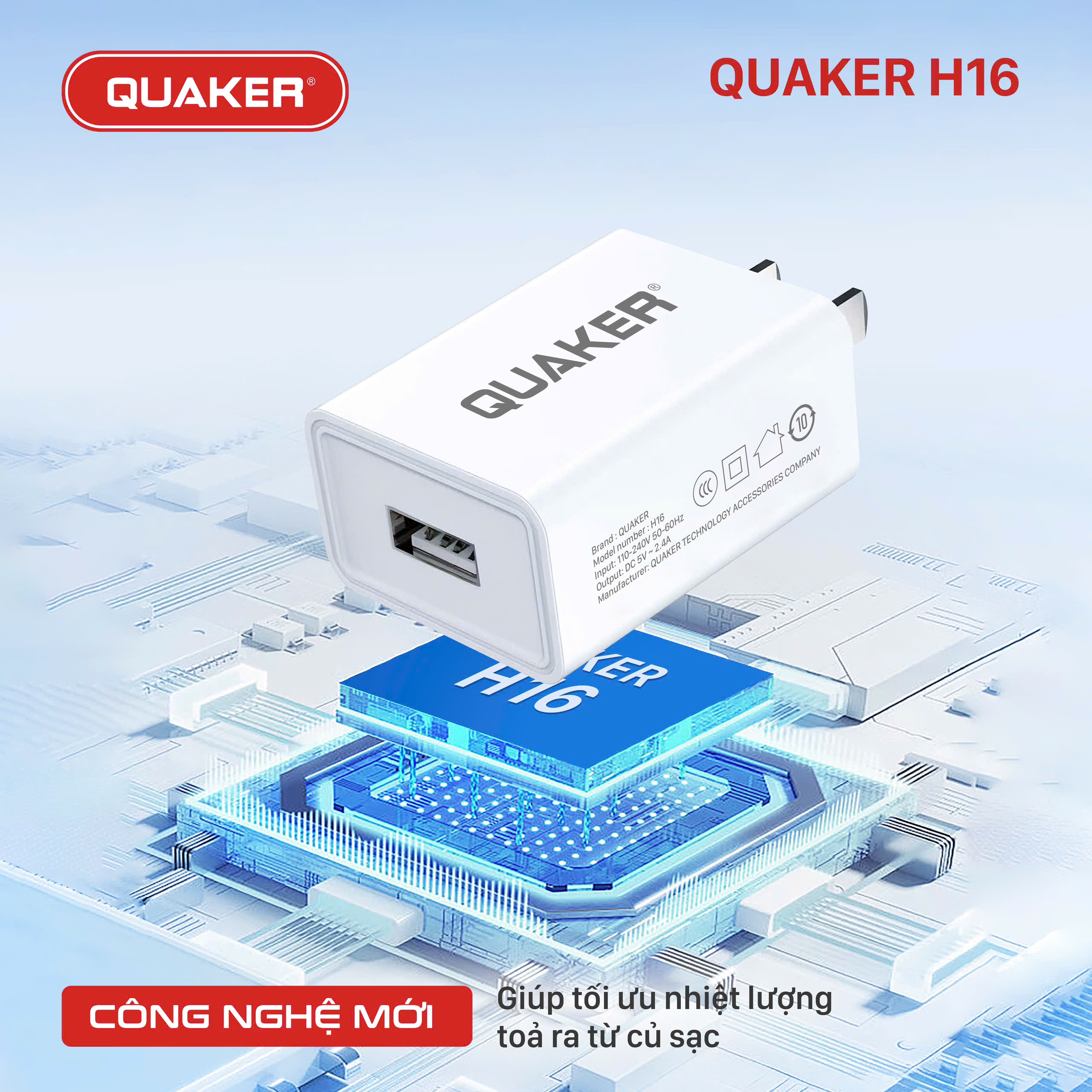 Củ sạc Quaker H16