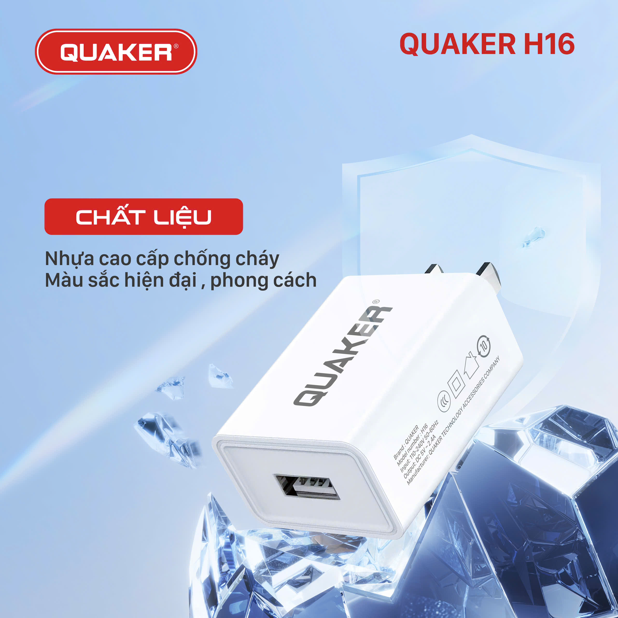 Củ sạc Quaker H16