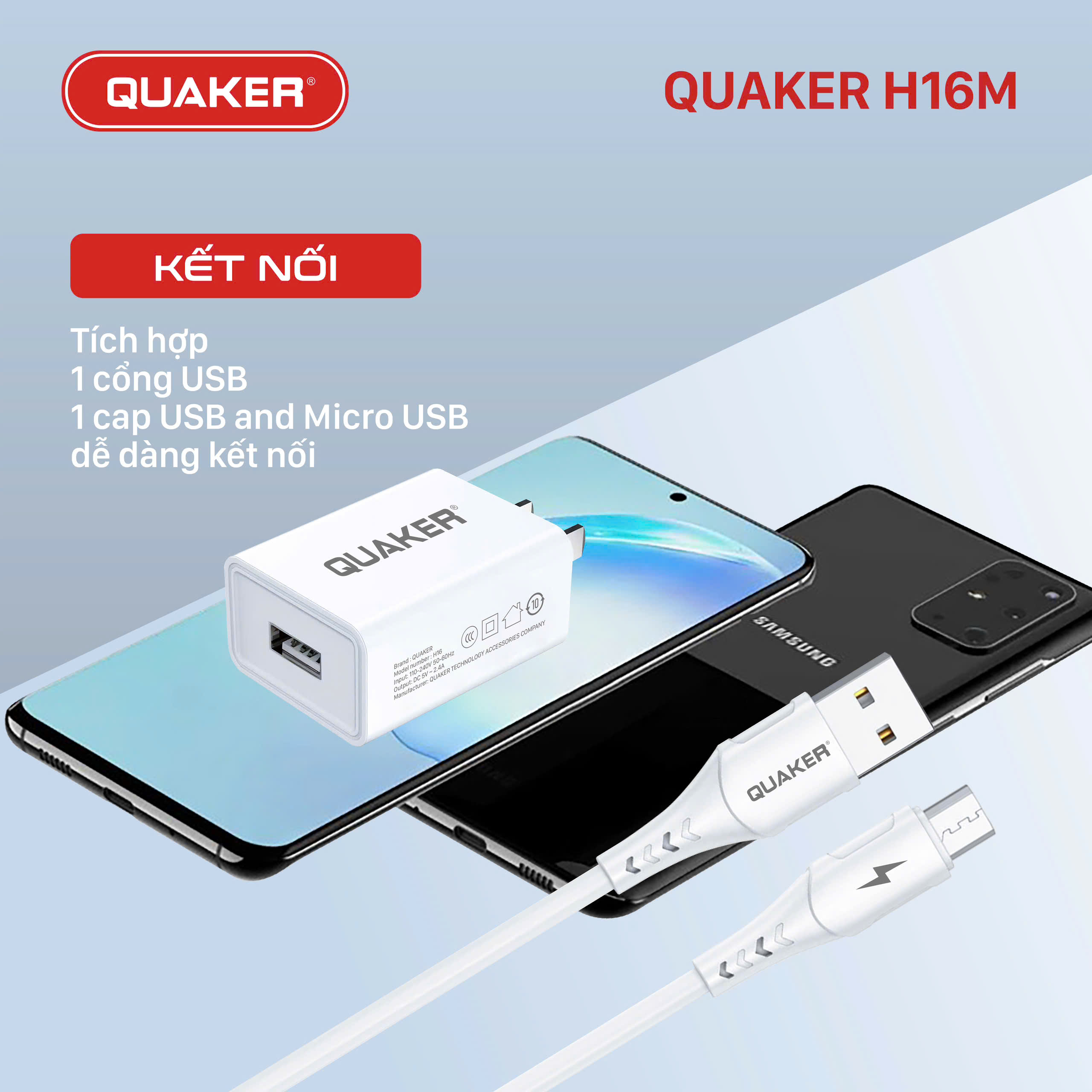 Củ sạc Quaker H16