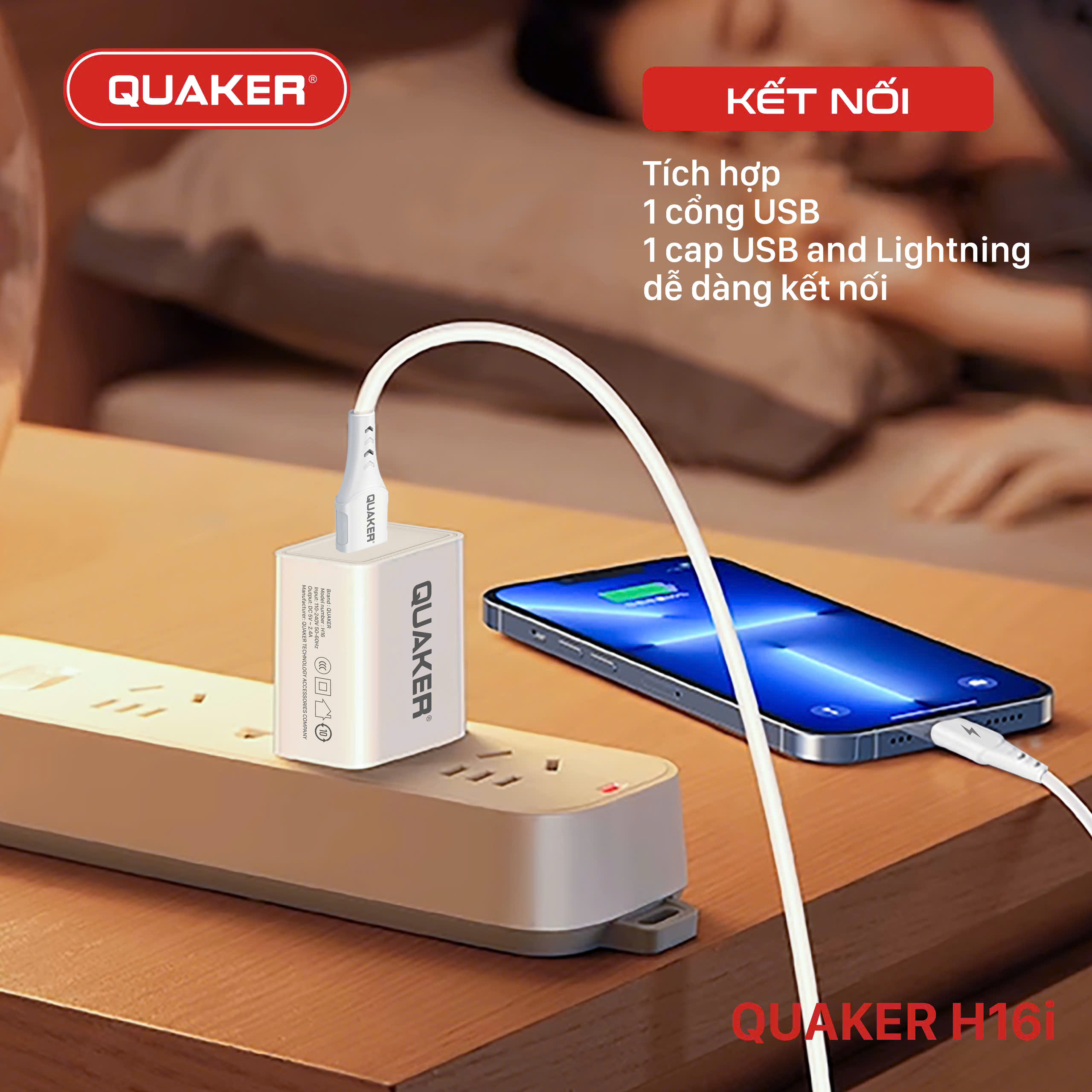 Củ sạc Quaker H16