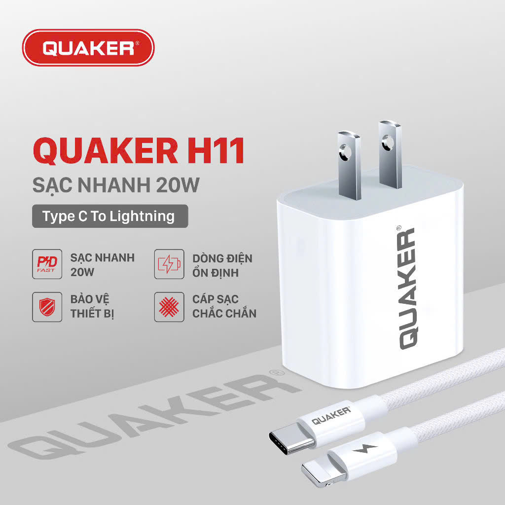 Củ sạc Quaker H11 20W